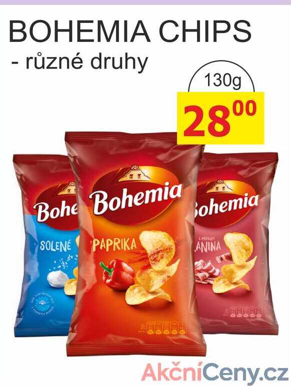 Bohemia Chips 130g, různé druhy