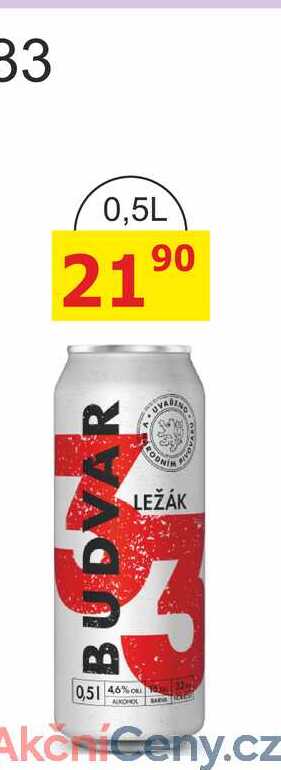 BUDVAR 33 světlý ležák 0,5L plechovka