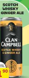 CLAN CAMPBELL SCOTCH WHISKY & GINGER ALE 0,25L míchaný drink
