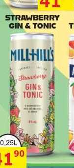 MILL HILL'S Strawberry GIN & TONIC 0,25L míchaný drink