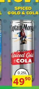 CAPTAIN MORGAN SPICED GOLD & COLA 0,25L míchaný drink