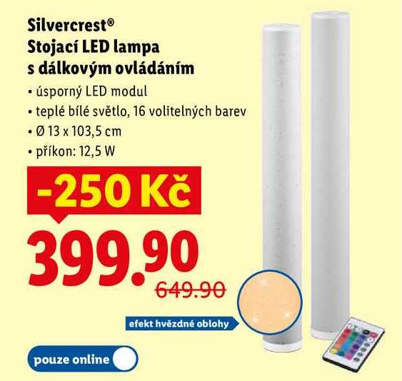 Silvercrest Stojací LED lampa s dálkovým ovládáním 