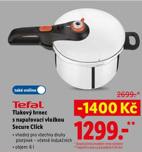 Tlakový hrnec s napařovací vložkou Secure Click