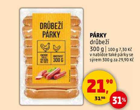 PÁRKY drůbeží, 300 g