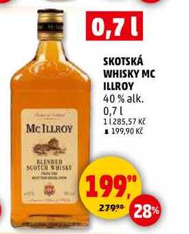 SKOTSKÁ WHISKY MC ILLROY, 0,7 l