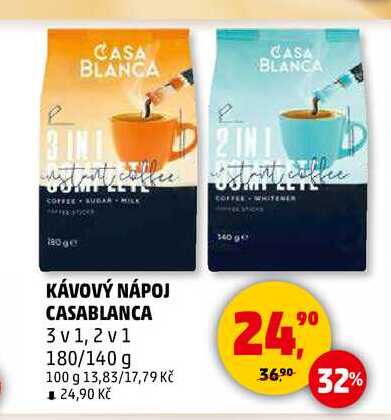 KÁVOVÝ NÁPOJ CASABLANCA 3 v 1, 180 g
