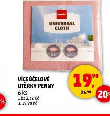 VÍCEÚČELOVÉ UTĚRKY PENNY, 6 ks 