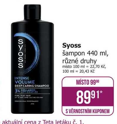 Syoss šampon 440 ml, různé druhy