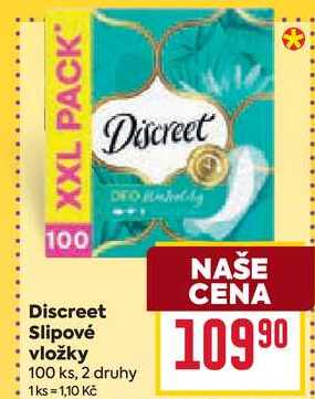 Discreet Slipové vložky 100 ks