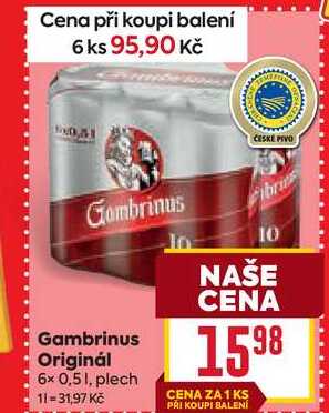 Gambrinus Originál 6x 0,51, plech