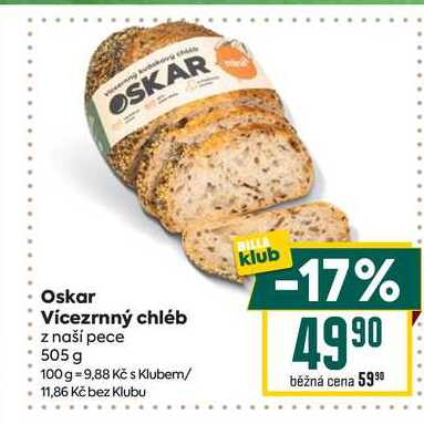 Oskar Vícezrnný chléb z naší pece 505 g