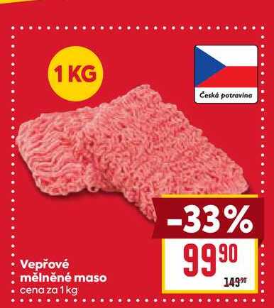 Vepřové mělněné maso cena za 1 kg