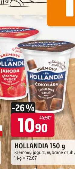 HOLLANDIA 150 g krémový jogurt, vybrané druhy 