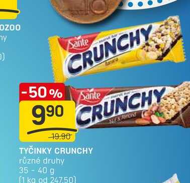 TYČINKY CRUNCHY různé druhy 35 - 40 g