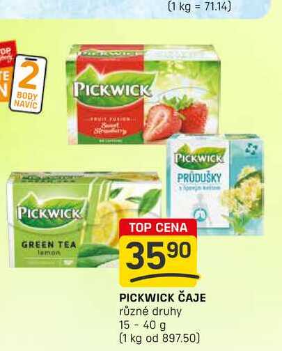 PICKWICK ČAJE různé druhy 15-40 g