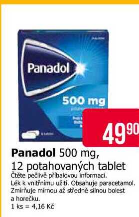 Panadol 500 mg 12 potahovaných tablet 