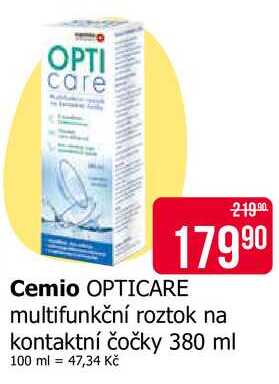Cemio OPTICARE multifunkční roztok na kontaktní čočky 380 ml