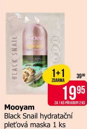 Mooyam Black Snail hydratační pleťová maska 1 ks
