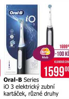 Oral-B Series iO 3 elektrický zubní kartáček, různé druhy 