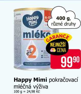 Happy Mimi pokračovací mléčná výživa 400 g