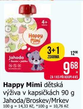 Happy Mimi dětská výživa v kapsičkách 90 g 