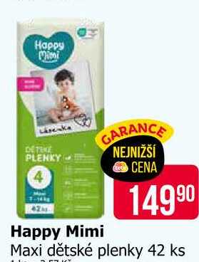 Happy Mimi Maxi dětské plenky 42 ks 