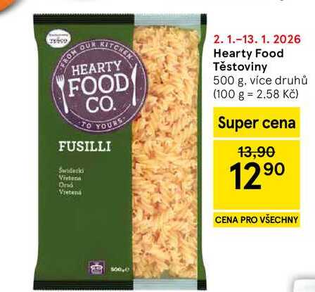 Hearty Food Těstoviny, 500 g, více druhů