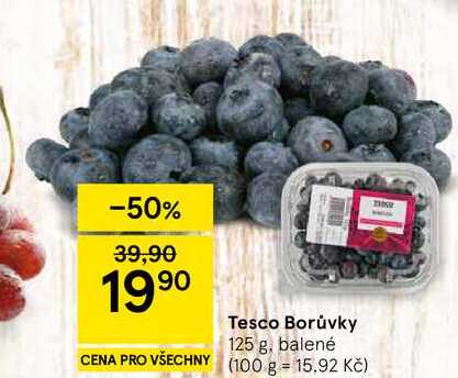 Tesco Borůvky, 125 g, balené 