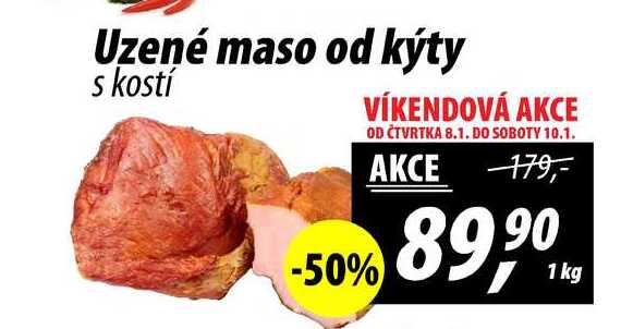 Uzené maso od kýty s kostí, 1 kg