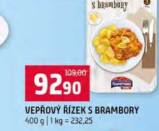 VEPŘOVÝ ŘÍZEK S BRAMBORY 400 g 