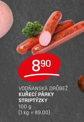 KUŘECÍ PÁRKY STRIPTÝZKY 100 g