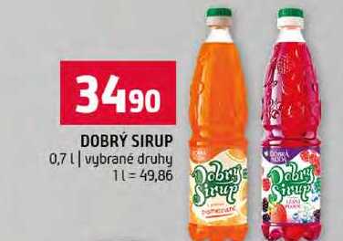 DOBRÝ SIRUP 0,7l vybrané druhy 