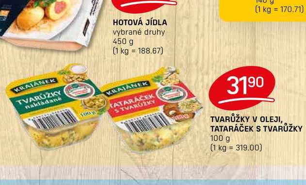 TVARŮŽKY V OLEJI, TATARÁČEK S TVARŮŽKY 100 g