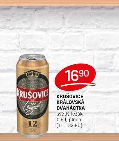 KRUŠOVICE KRÁLOVSKÁ DVANÁCTKA světlý ležák 0,5 l, plech 