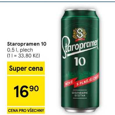 Staropramen 10, 0.5 I, plech 