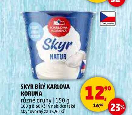 SKYR BÍLÝ KARLOVA KORUNA, 150 g
