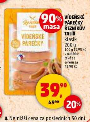 VÍDEŇSKÉ PÁREČKY ŘEZNÍKŮV TALÍŘ, 200 g 