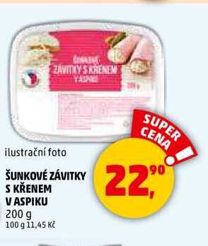 ŠUNKOVÉ ZÁVITKY S KŘENEM V ASPIKU, 200 g