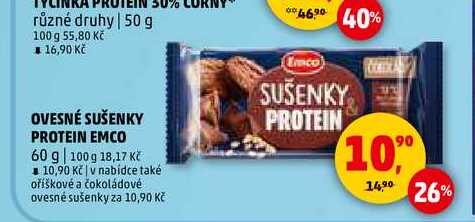 OVESNÉ SUŠENKY PROTEIN EMCO, 60 g