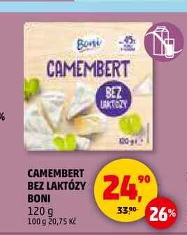 CAMEMBERT BEZ LAKTÓZY BONI, 120 g