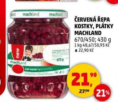 ČERVENÁ ŘEPA KOSTKY, PLÁTKY MACHLAND, 670 g
