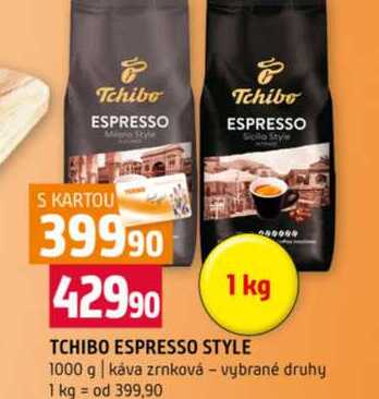 TCHIBO ESPRESSO STYLE 1000 g káva zrnková vybrané druhy
