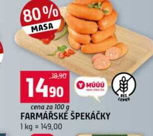 FARMÁŘSKÉ ŠPEKÁČKY 100g