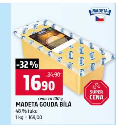 MADETA GOUDA BÍLÁ 48 % tuku 100g