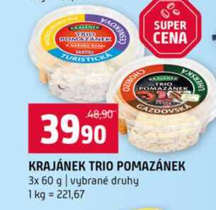 KRAJÁNEK TRIO POMAZÁNEK 3x 60 g vybrané druhy
