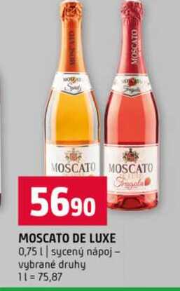 MOSCATO DE LUXE 0,75l sycený nápoj vybrané druhy