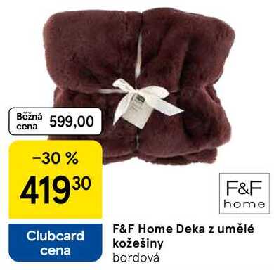 F&F Home Deka z umělé kožešiny, bordová 