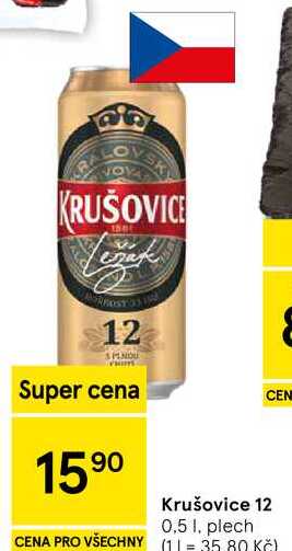 Krušovice 12, 0,5 l, plech  