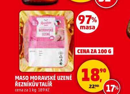 MASO MORAVSKÉ UZENÉ ŘEZNÍKŮV TALÍŘ, 1 kg