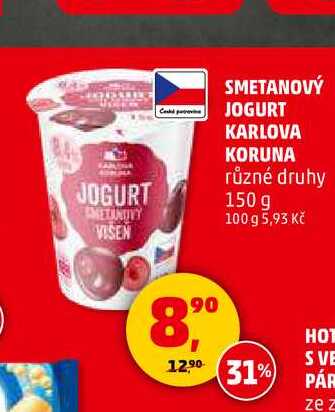 SMETANOVÝ JOGURT KARLOVA KORUNA, 150 g